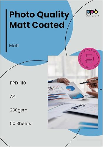 50 Feuilles x A4 Papier Photo Mat PPD