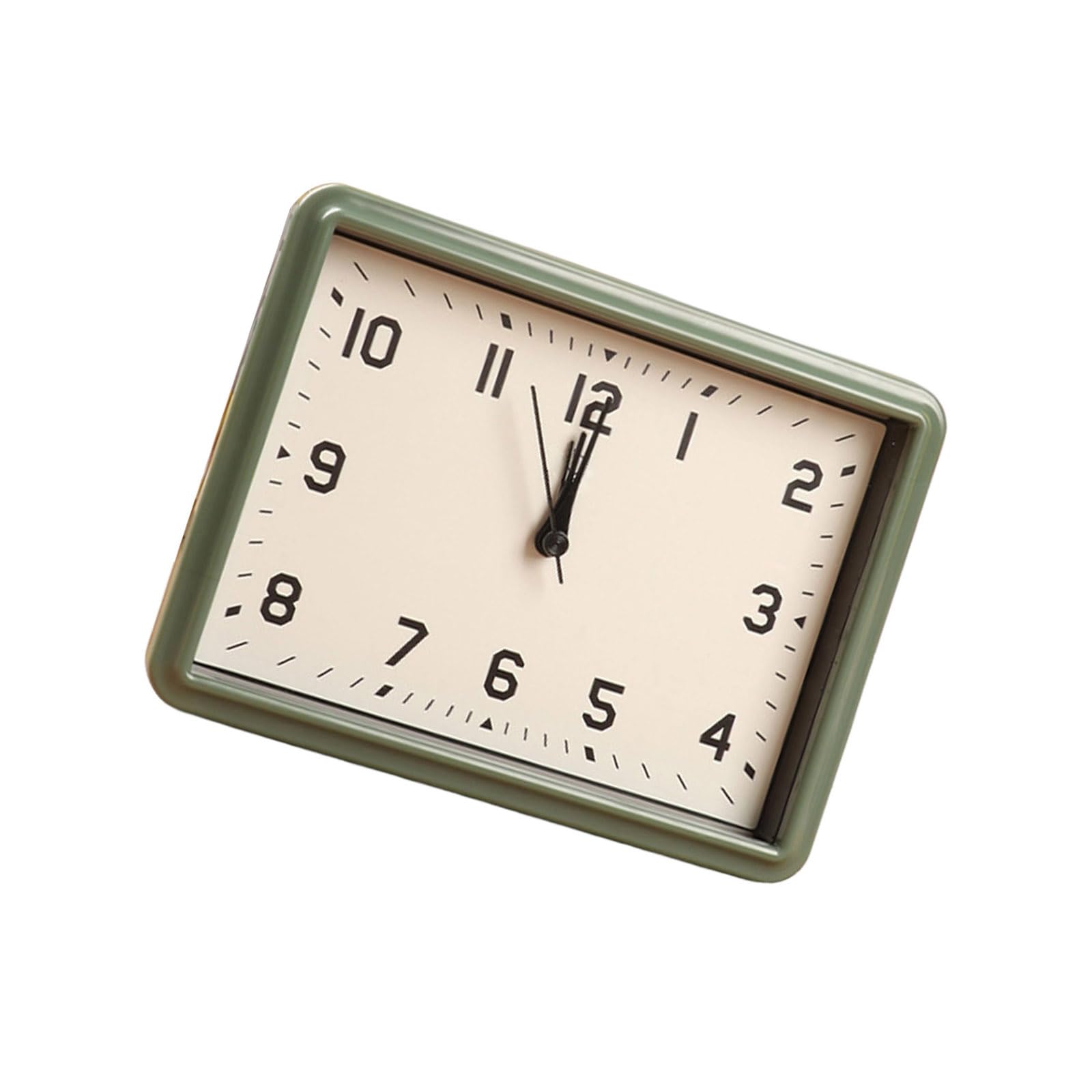 Tsophreniq Children Quiet Movement Noiseless Rectangular Alarm Clock for Bedroom Decors Bedside Analog Desk Battery Operated Student Study Room