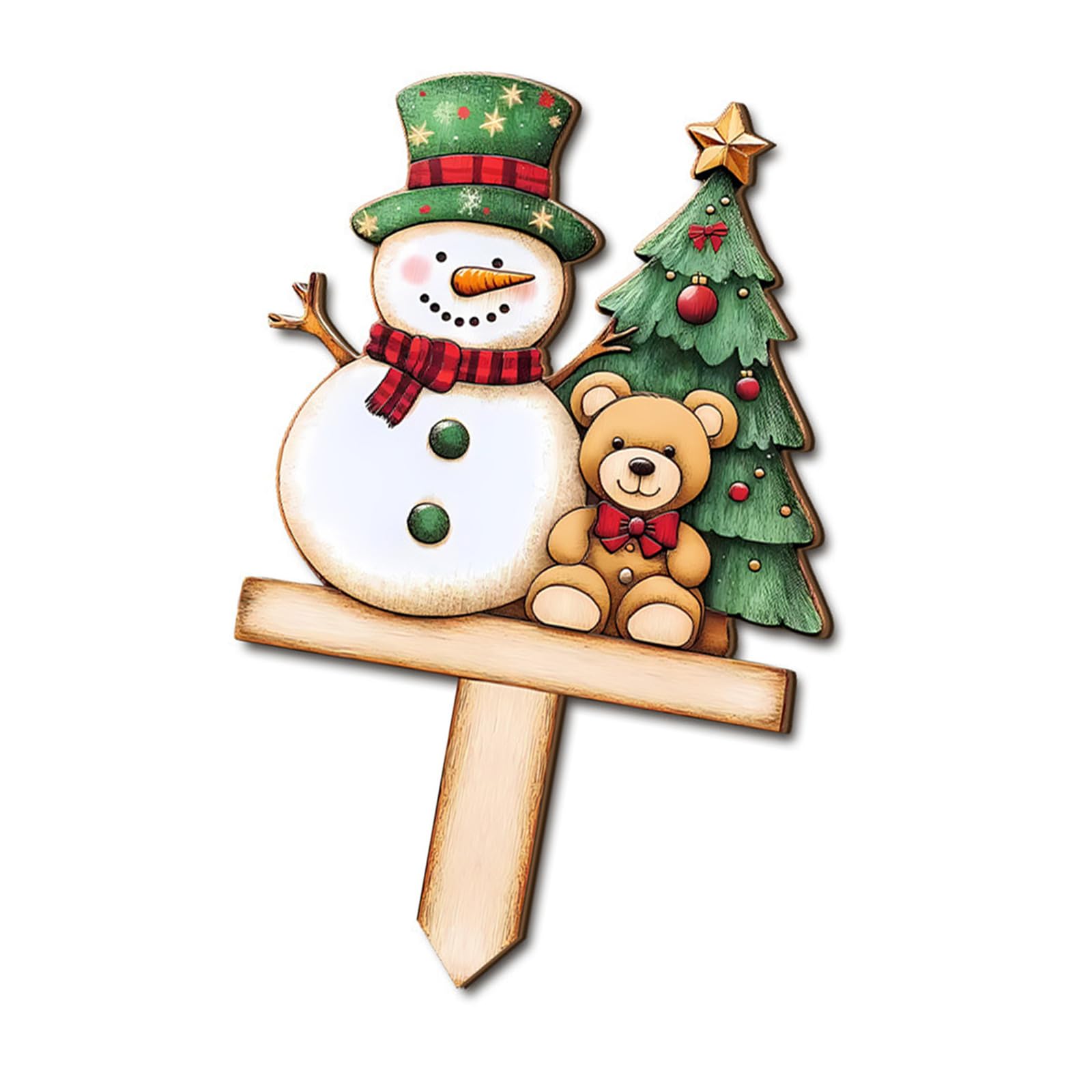 Tfaoys Scm1712 2 Wooden Santa Welcome Signatures Decoration Christmas Yard Stake For Festival Season Wooden Holiday Yard Stake