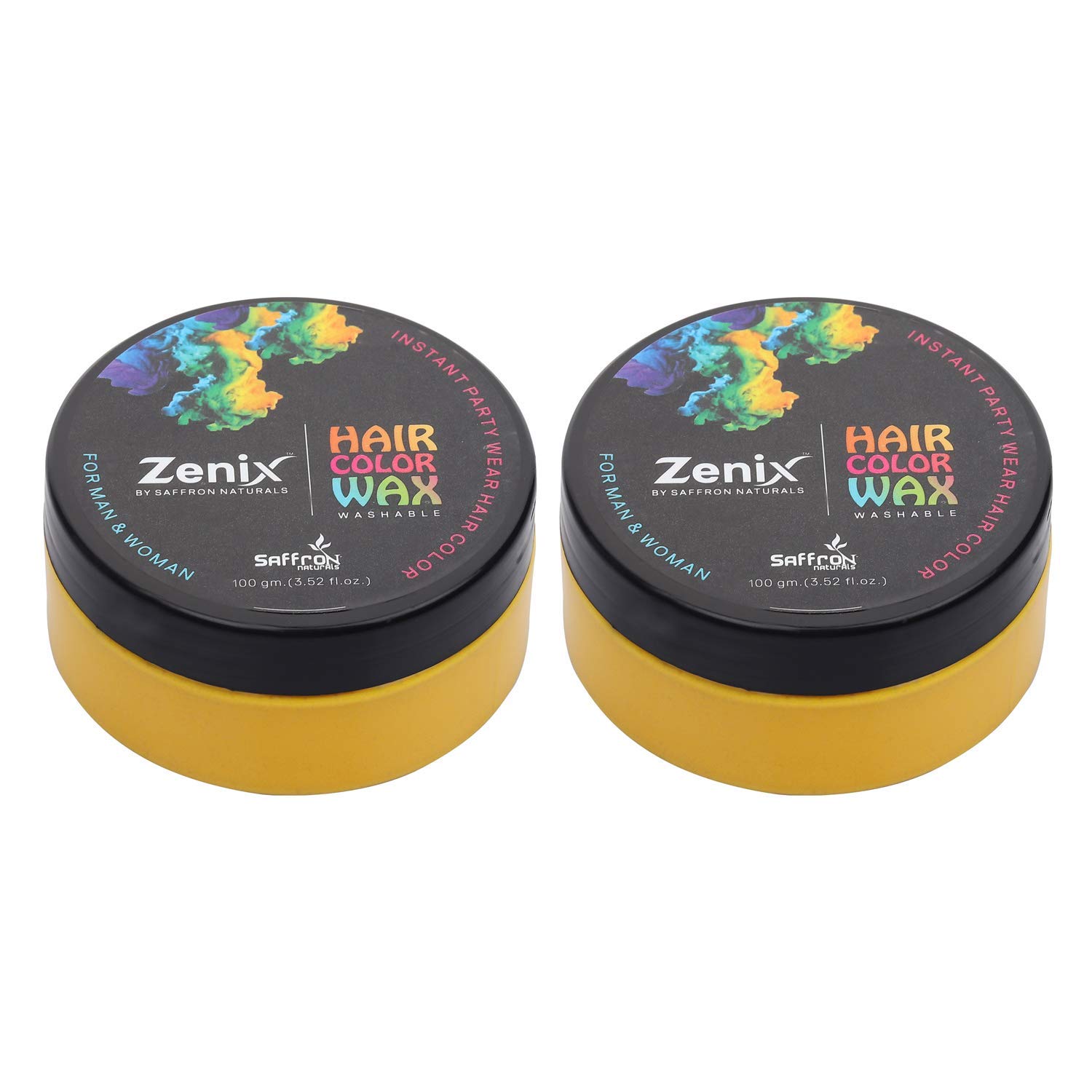 Zenix Hair Styling Color Wax For Strong Hold And Volume For Highlights, Parties And Special Occasions Hair Fashion Styling Yellow Color (100 gm) Pack of 2