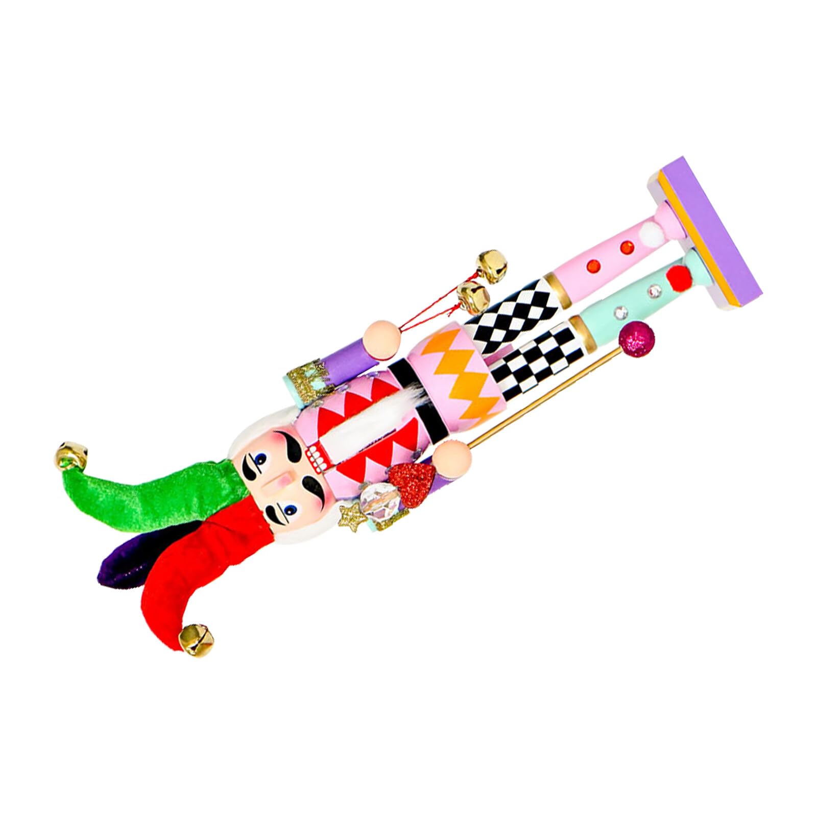 Casse-Noisette Clown en Bois de 38 Cm pour Décoration Festive et Centre de Table de Noël