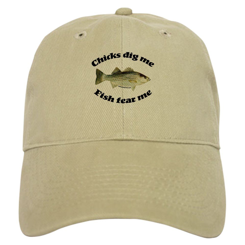 CafePress Chicks Dig Me, Fish Fear Me Cap Unique Adjustable Baseball Hat Khaki