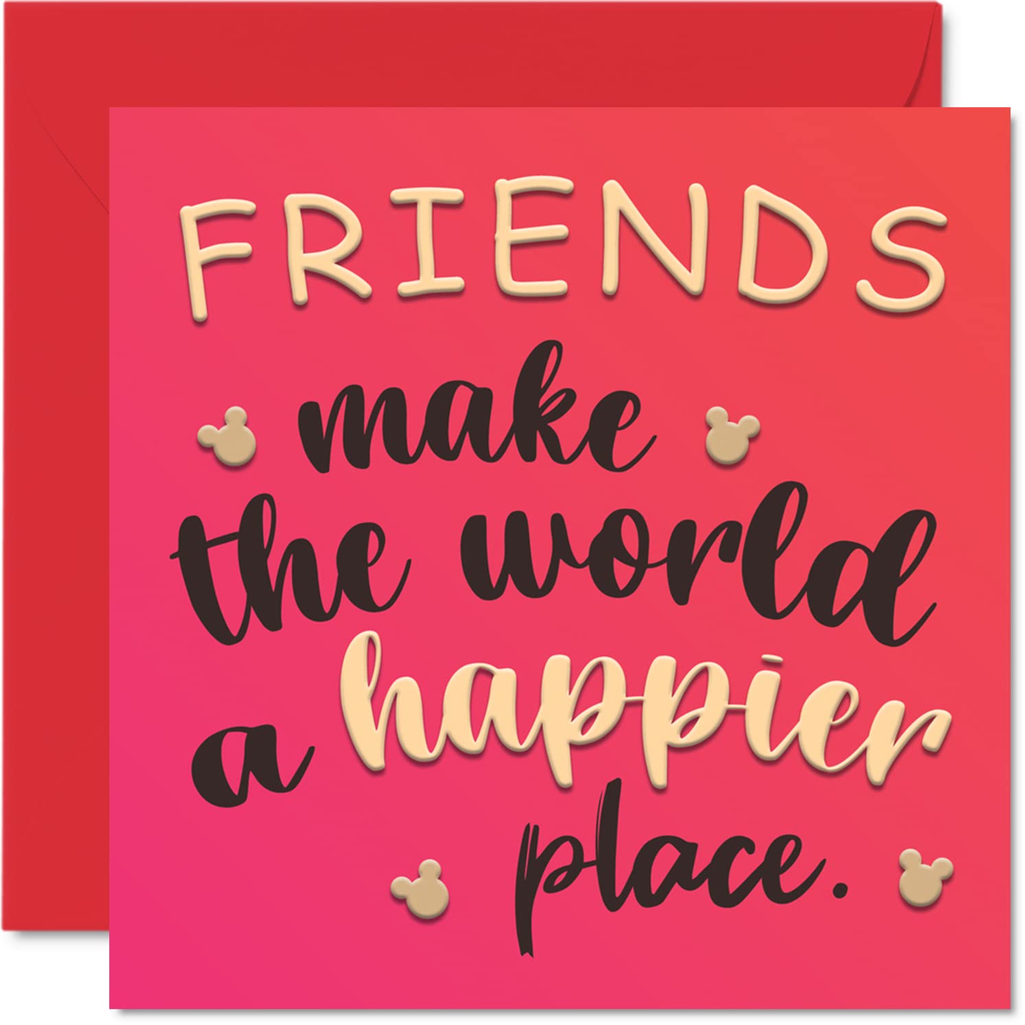 Special Friend Birthday Card Female - Friends Make The World A Happier Place - Best Friend Birthday Cards for Her, 145mm Greeting Cards, Ladies Card for Women Cousin Bestfriend Gift