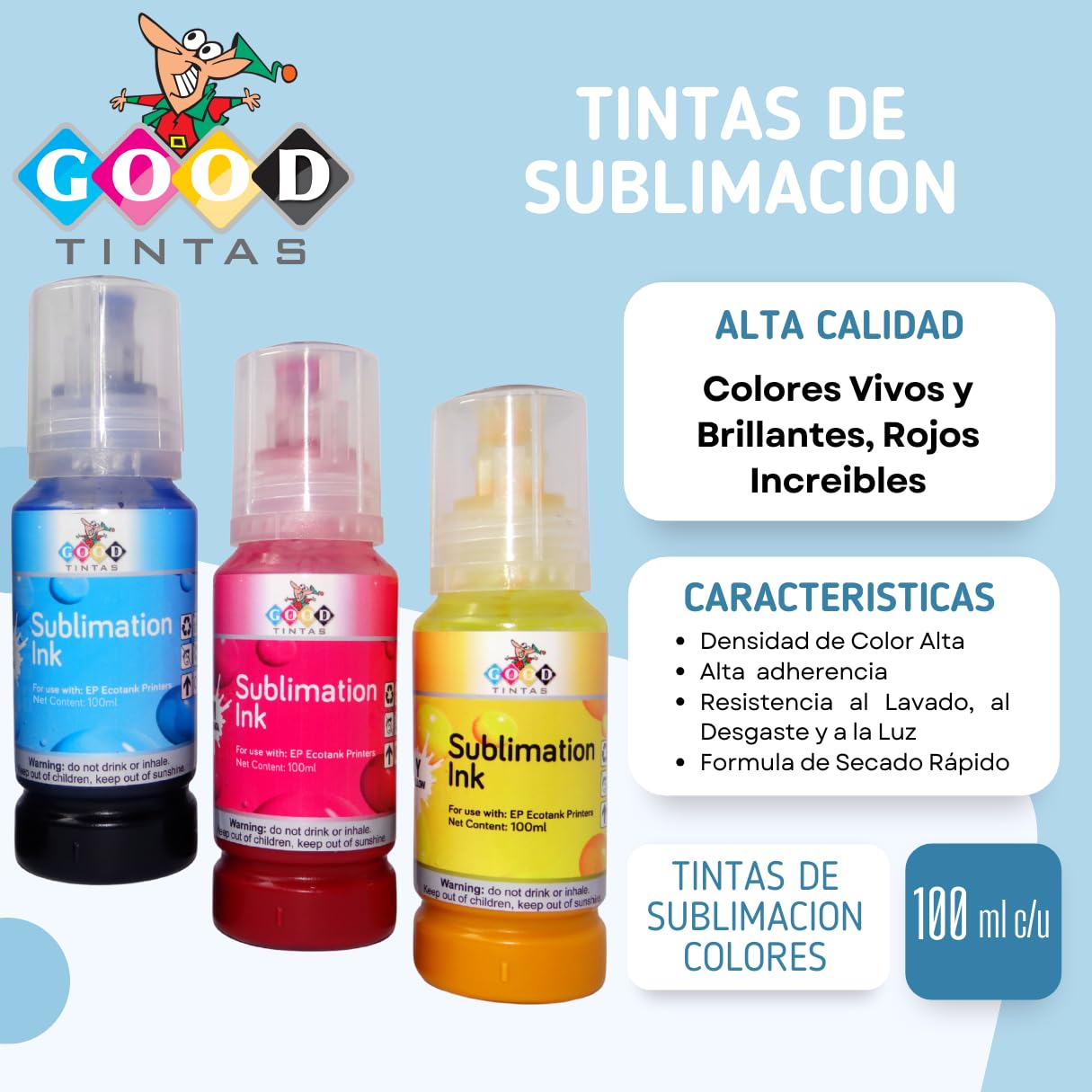 Inchiostro a sublimazione da 440 ml, compatibile con stampanti EP Ecotank Supertank serie 102 104 per trasferimento di stampa di calore su tazze, custodie per telefoni, magliette, borse,