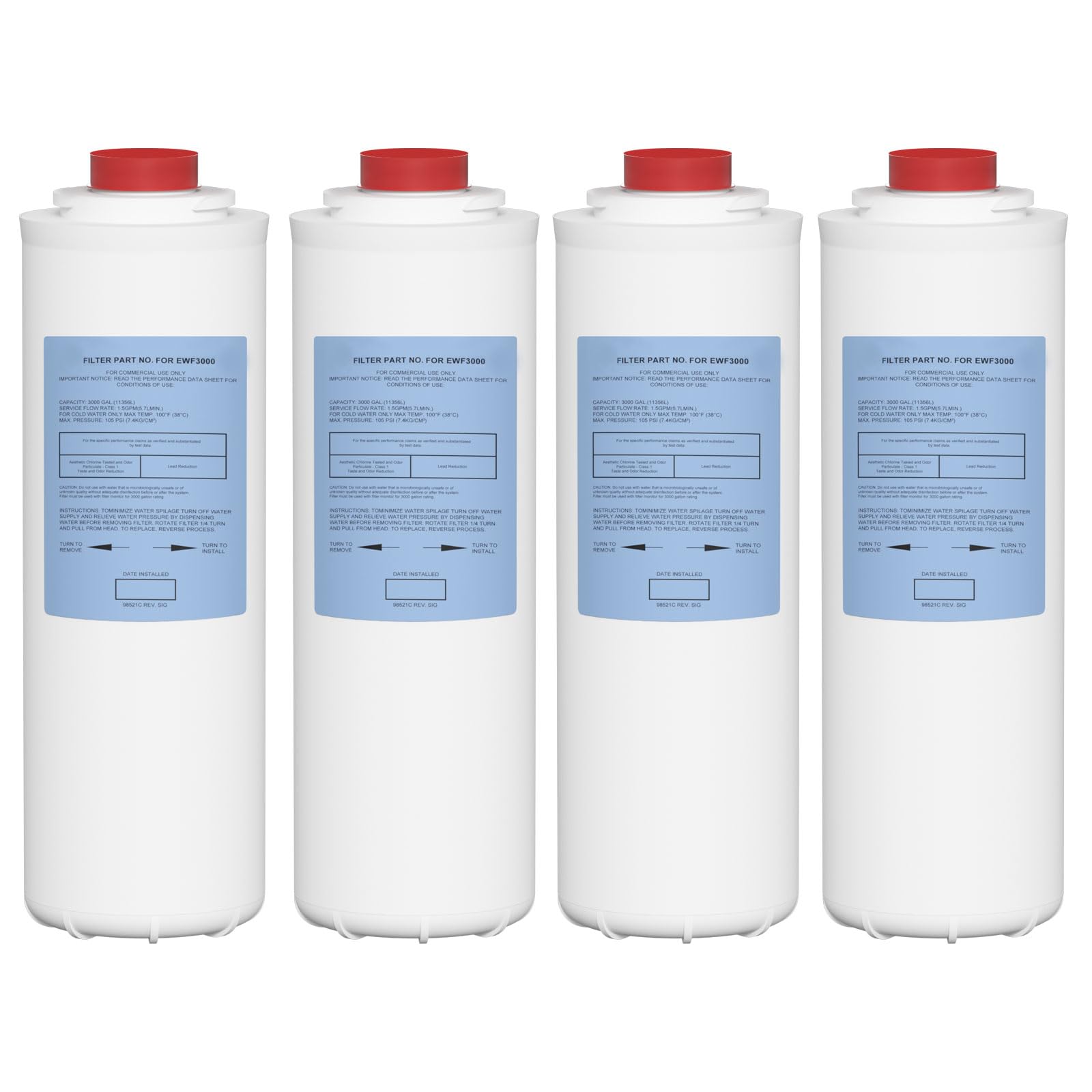 Photo 1 of **2 ARE FACTORY SEALED** 51300C Water Replacement Filter Compatible with Elkay 51300C EWF3000, and Ezh20 Bottle Filling Station, 3000 Gallon Water Filter Replacement for ERF750, 51299C, 55898C (No Chip) 4 Pack