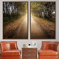 2 Piece Framed Canvas Wall Art Rustic Woods Canvas Prints Home Artwork Decoration for Living Room,Bedroom - 16