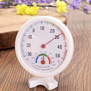 Hygrometer/Thermometer 2 in 1 Digital Thermometer Hygrometer Clock-Shaped Temperature Humidity Meter Gauge Mini Round Wall-Mounted Measuring Tool Temperature Humidity Monitor Gauge