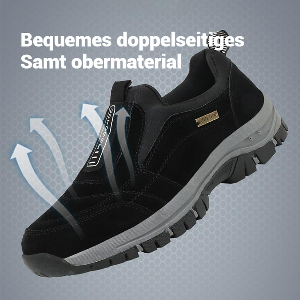 Zapatillas de senderismo para hombre, con forro polar, impermeables y antideslizantes, ligeras, cómodas, transpirables, para senderismo, senderismo