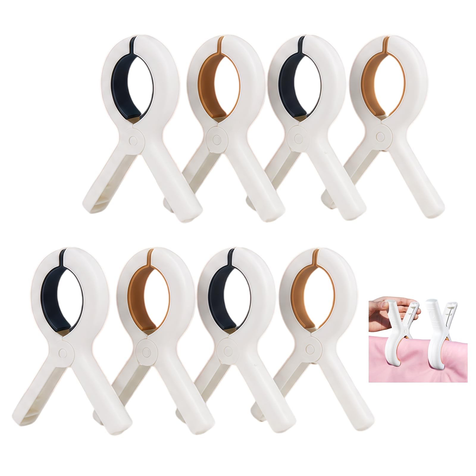8pcs Beach Towel Clips Large Laundry Clip Towel Pegs Clothes Pegs for Washing Line Non Slip Heavy Duty Large Plastic Laundry Peg for Sun Lounger Laundry Sunbeds Pool Chairs For Beach Pool Garden