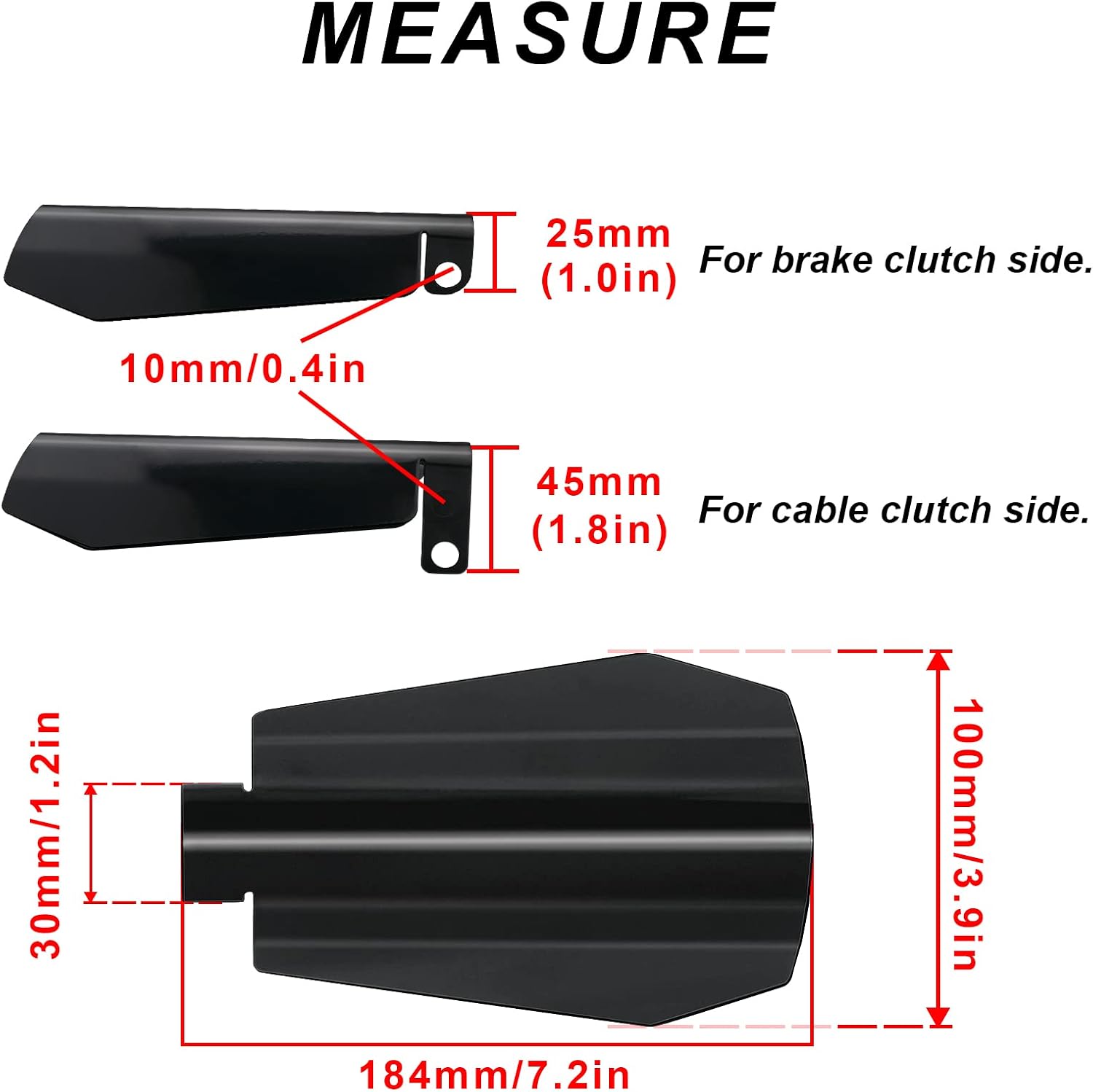 StarknightMT Motorcycle Handguards Black Coffin Cut Stainless Steel Hand Guards Compatible with Dyna 06 Older Baggers and FXR's with Upgraded Controls