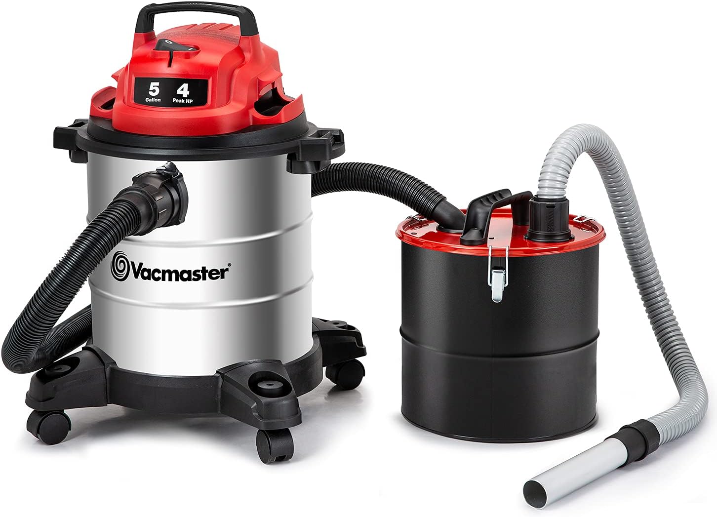 VOC508S 1102 5 Gallon Stainless Steel Wet Dry Shop Vacuum and 3 Gallon Ash Tank Combo