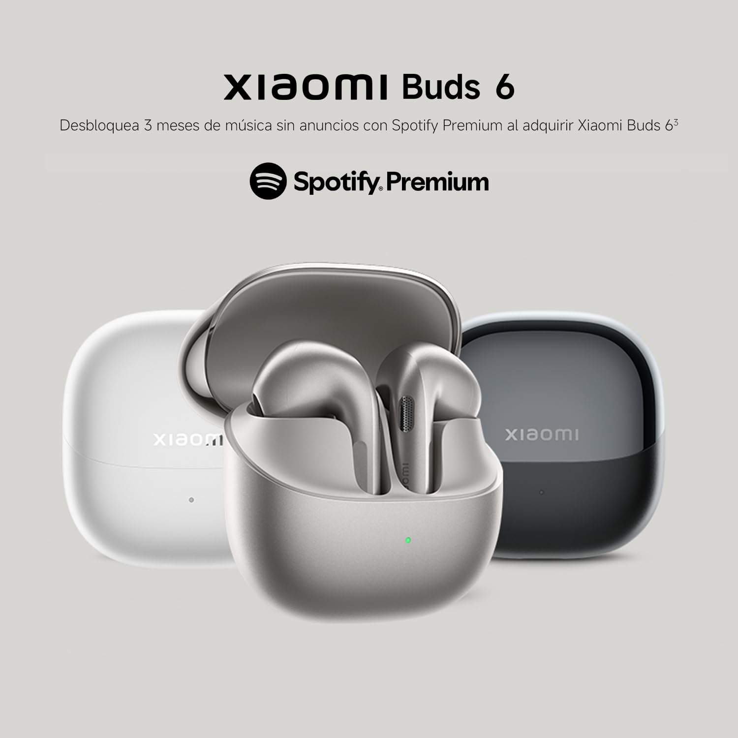 XIAOMI Buds 6, Auriculares Inalámbricos Verdaderos, Cancelación de Ruido con 3 Micrófonos, Harman AudioEFX, Circuito Magnético Triple, 35 h de Reproducción, App, IP54, Blanco