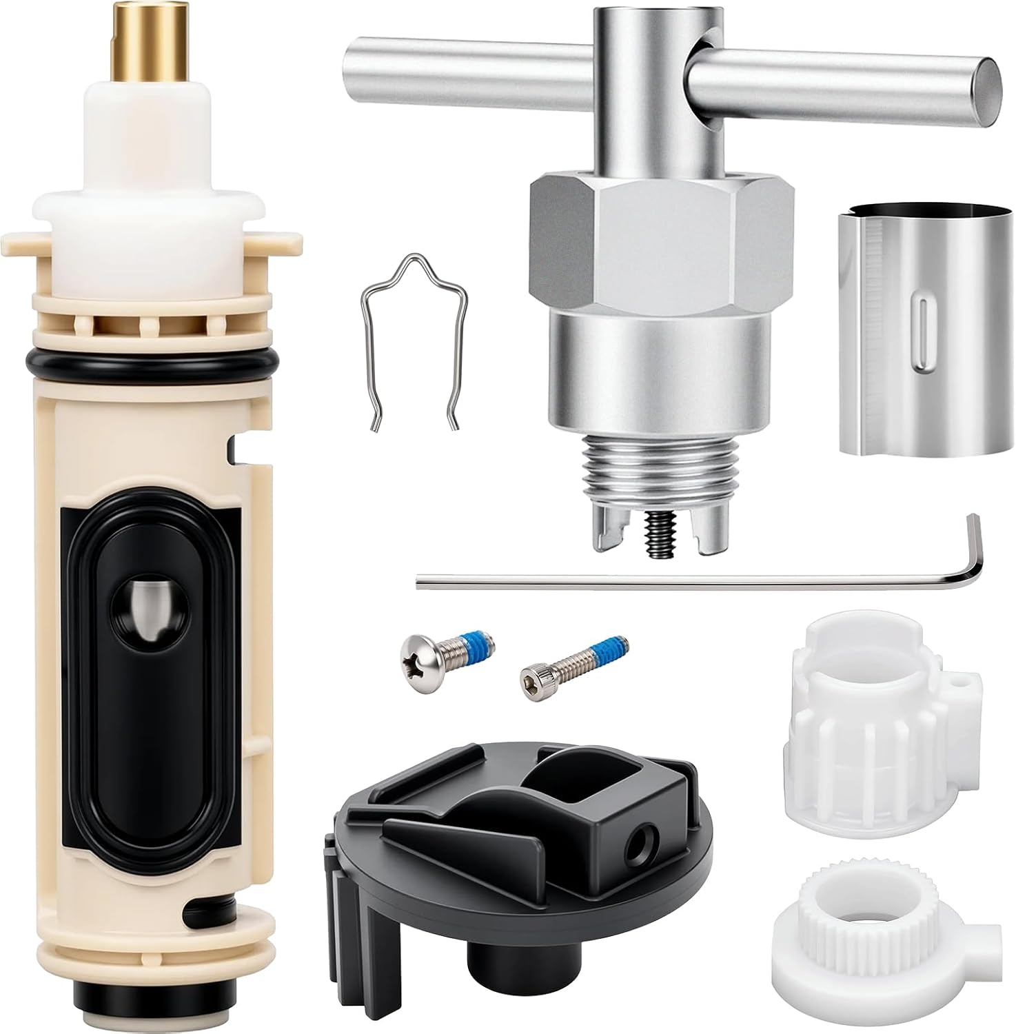 Cartridge Kit Replacement for Moen Shower Cartridge | Removal Tool 104421 and Handle Adapter 116653, Replace 158084 158085 for One- Handle Tub and Shower Repair