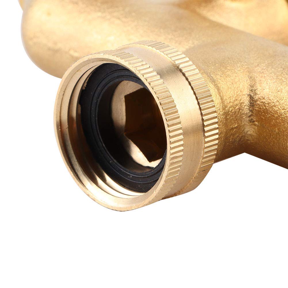 Connettore del tubo flessibile Splitter, adattatore per rubinetto dell'acqua in ottone Connettore 2 vie a 3 vie a forma di Y per irrigazione da giardino(Brass