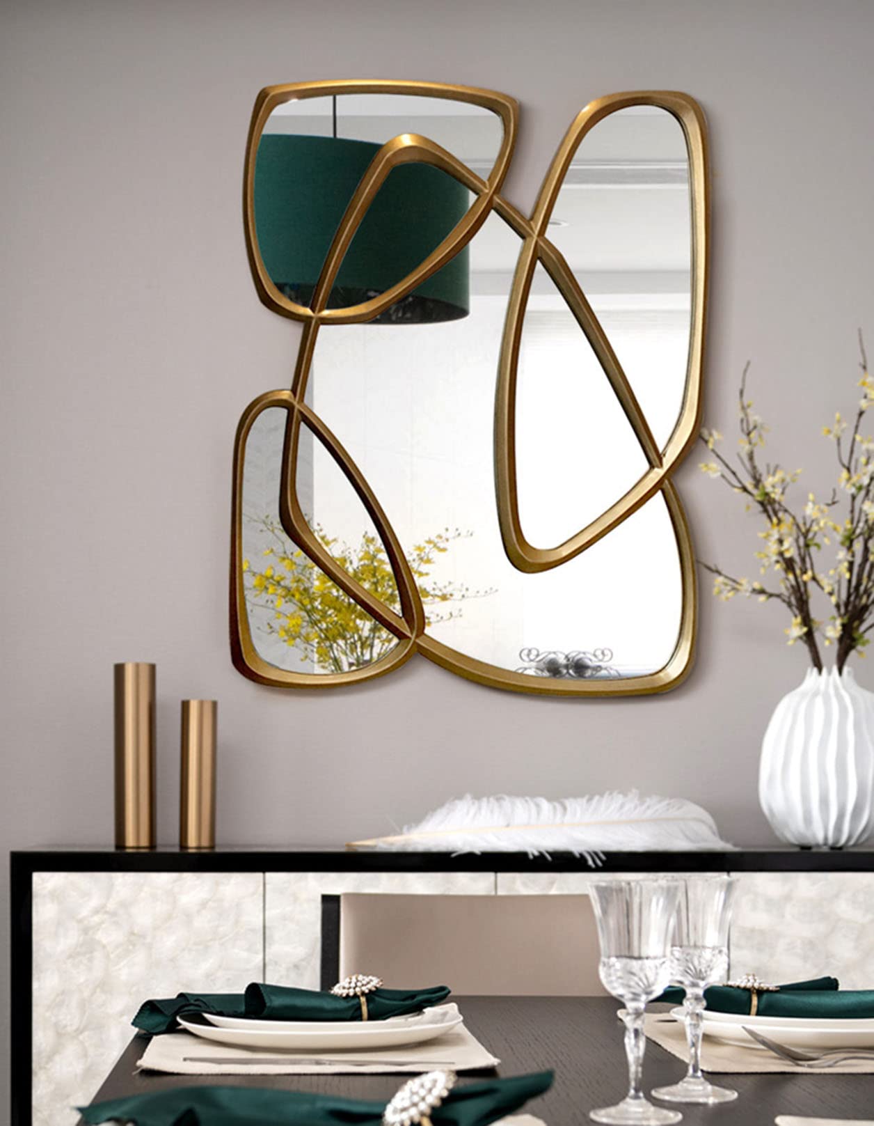 Amazon.co.jp: ヨーロッパの壁の鏡の装飾-壁に取り付けられた創造的な