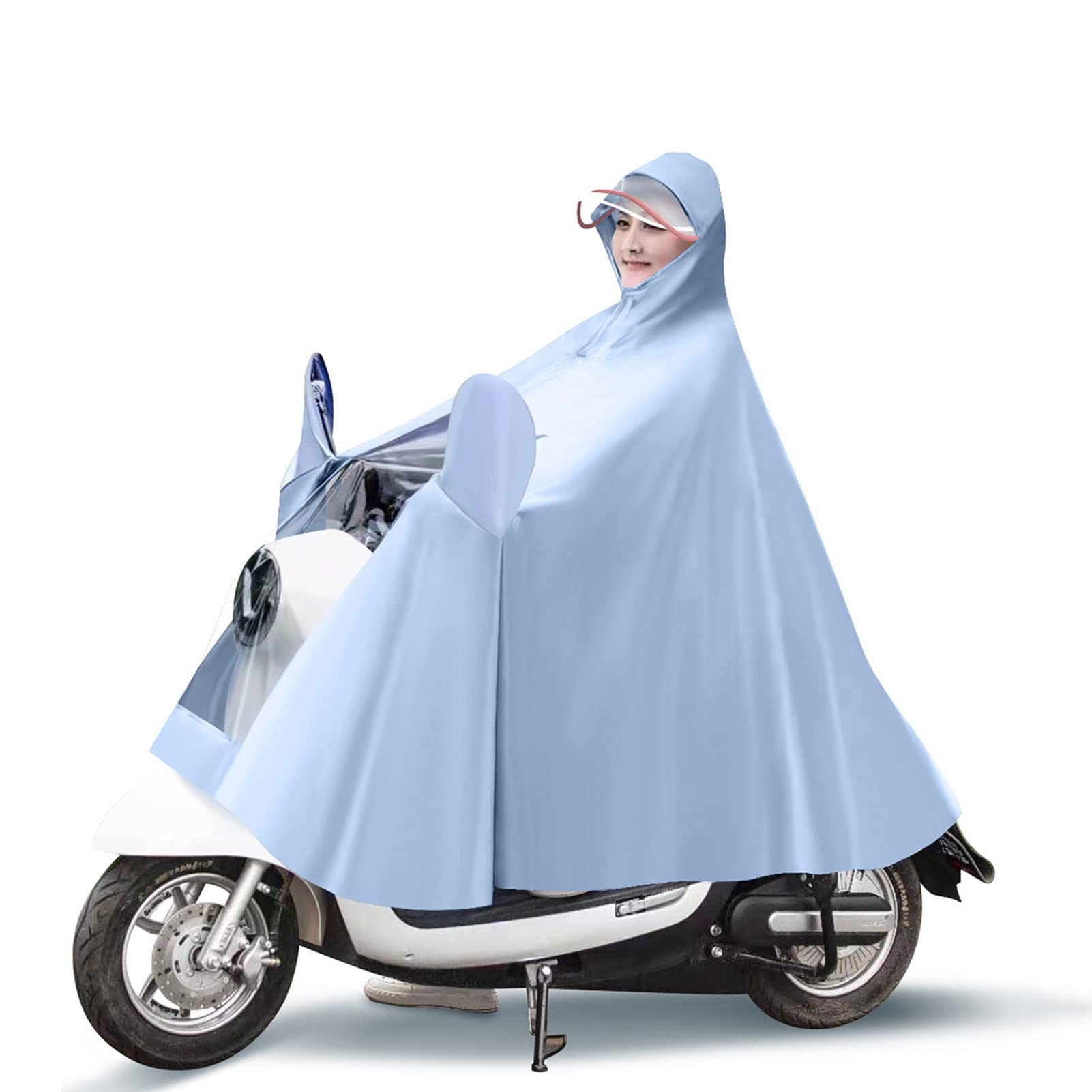 Płaszcz przeciwdeszczowy do roweru elektrycznego, wodoodporny PVC Rower elektryczny Płaszcz przeciwdeszczowy do motocykla Poncho unisex z podwójnym rondem Zajęcia na świeżym powietrzu Peleryna rowero