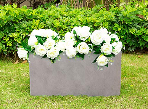 Kante Rf0104A-C80021-2 Lightweight Durable Modern Rectangle Outdoor Planter, Weathered Concrete #TOP2