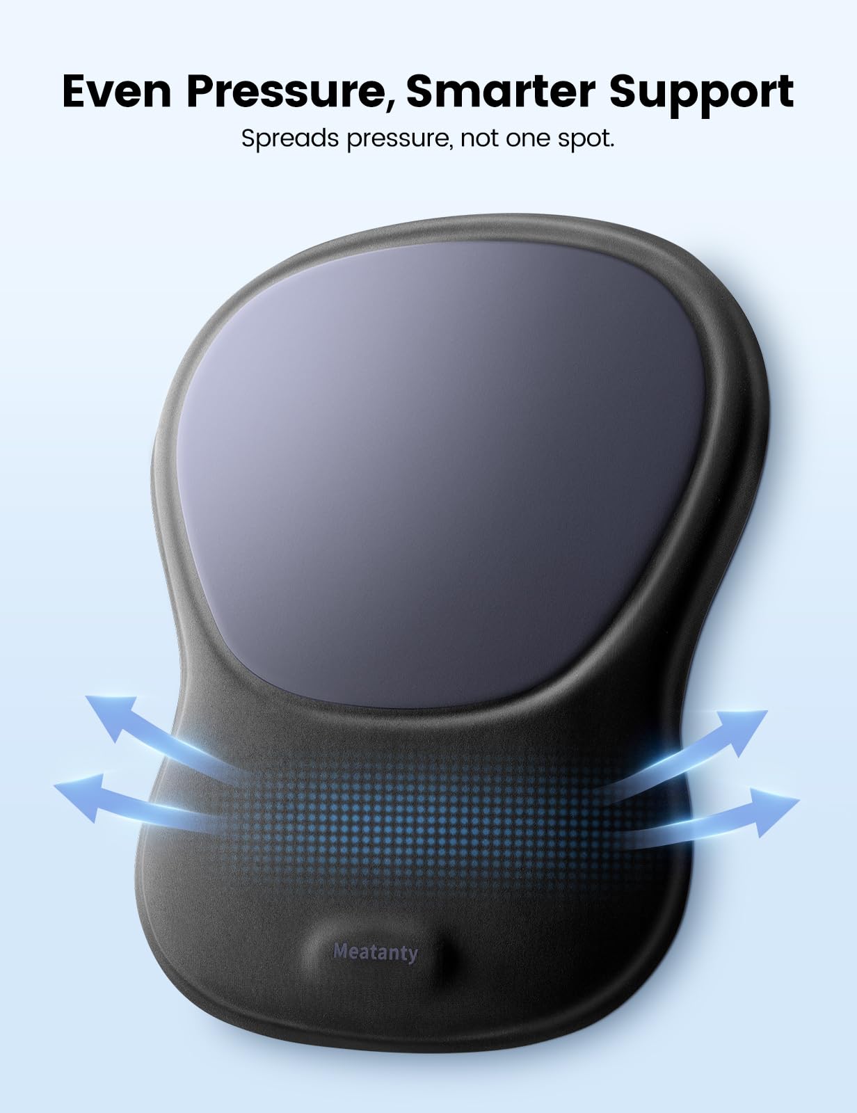 Meatanty Tapis de souris ergonomique avec coussinet en gel et repose-poignet antidérapant