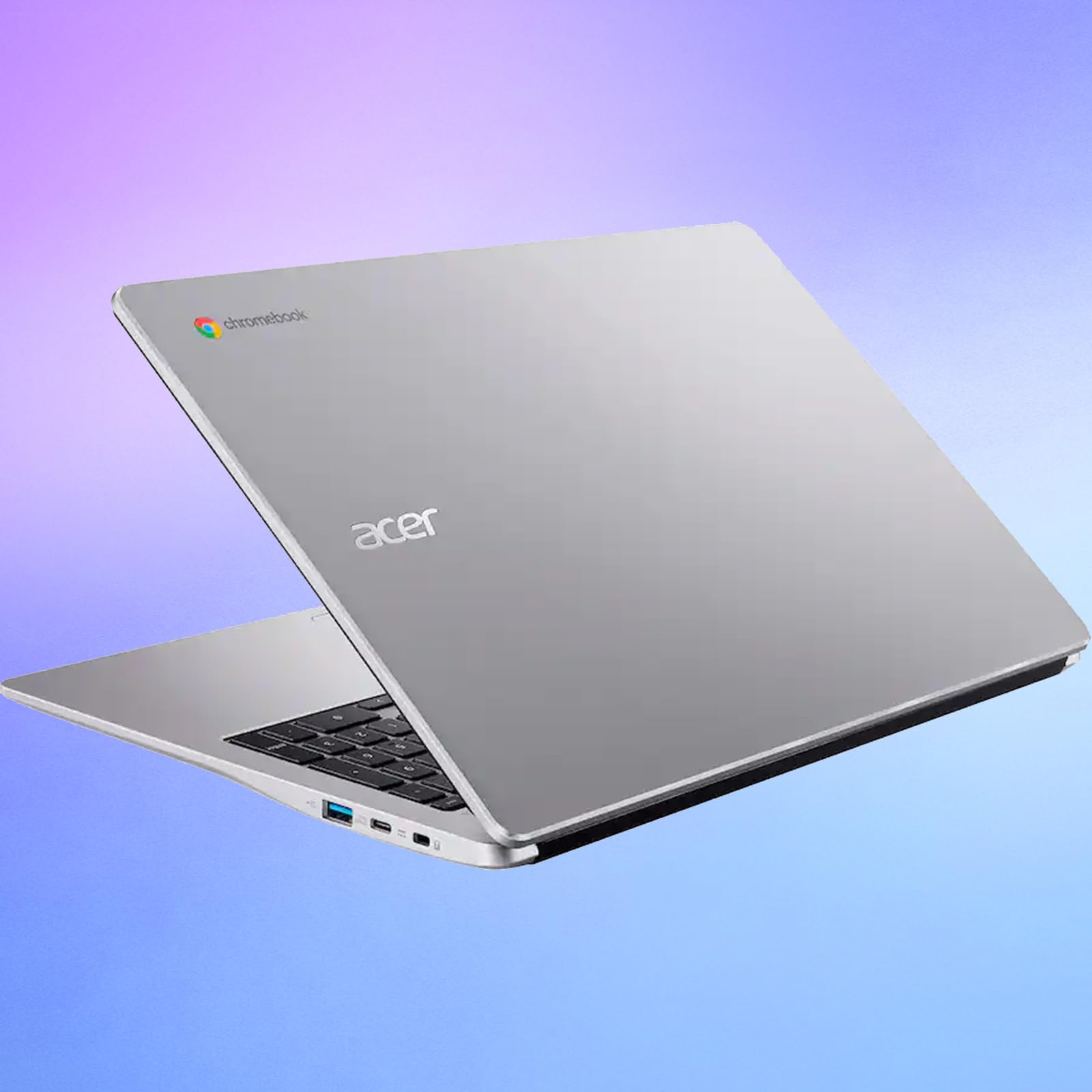 Acer Chromebook 15,6" FHD Laptop, Intel Celeron N4500, 4GB di memoria, 128GB di memoria (64GB eMMC + 64GB SD Card), 2TB Cloud Storage, 2 X USB-C & A, Google AI Pro, Bluetooth, Wi-Fi 6, DTS Audio