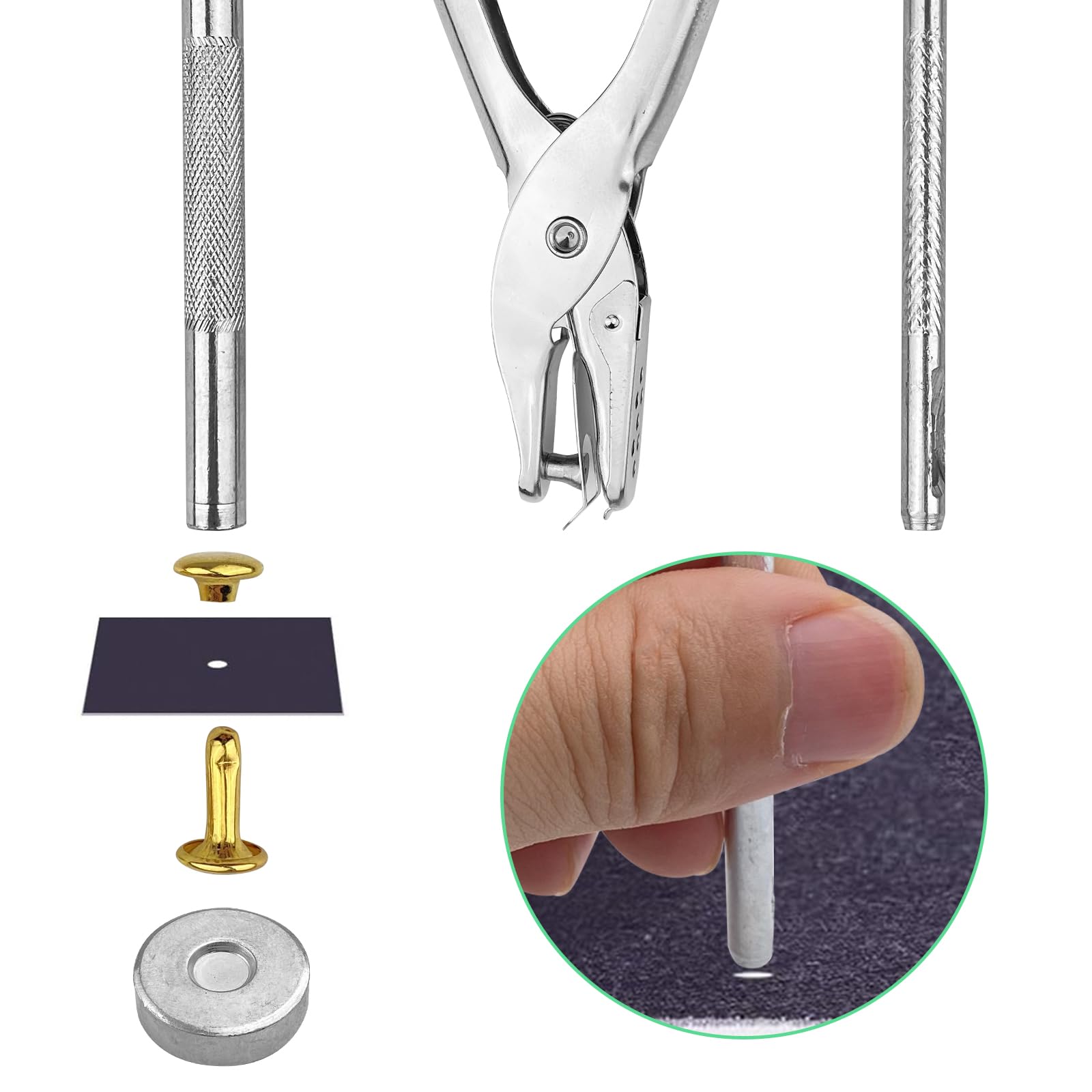 180 Paires De Rivets Pour Cuir À Frapper, 3 Tailles Rivets