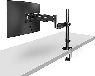 Premium Single Monitor Mount, Single Monitor Arm, Fully Adjustable Gas Spring VESA Monitor Mount, Monitor Stand Desk Mount for Display up to 27 inch LCD Weight Capacity 17.6lbs, Monitor Arm Mount