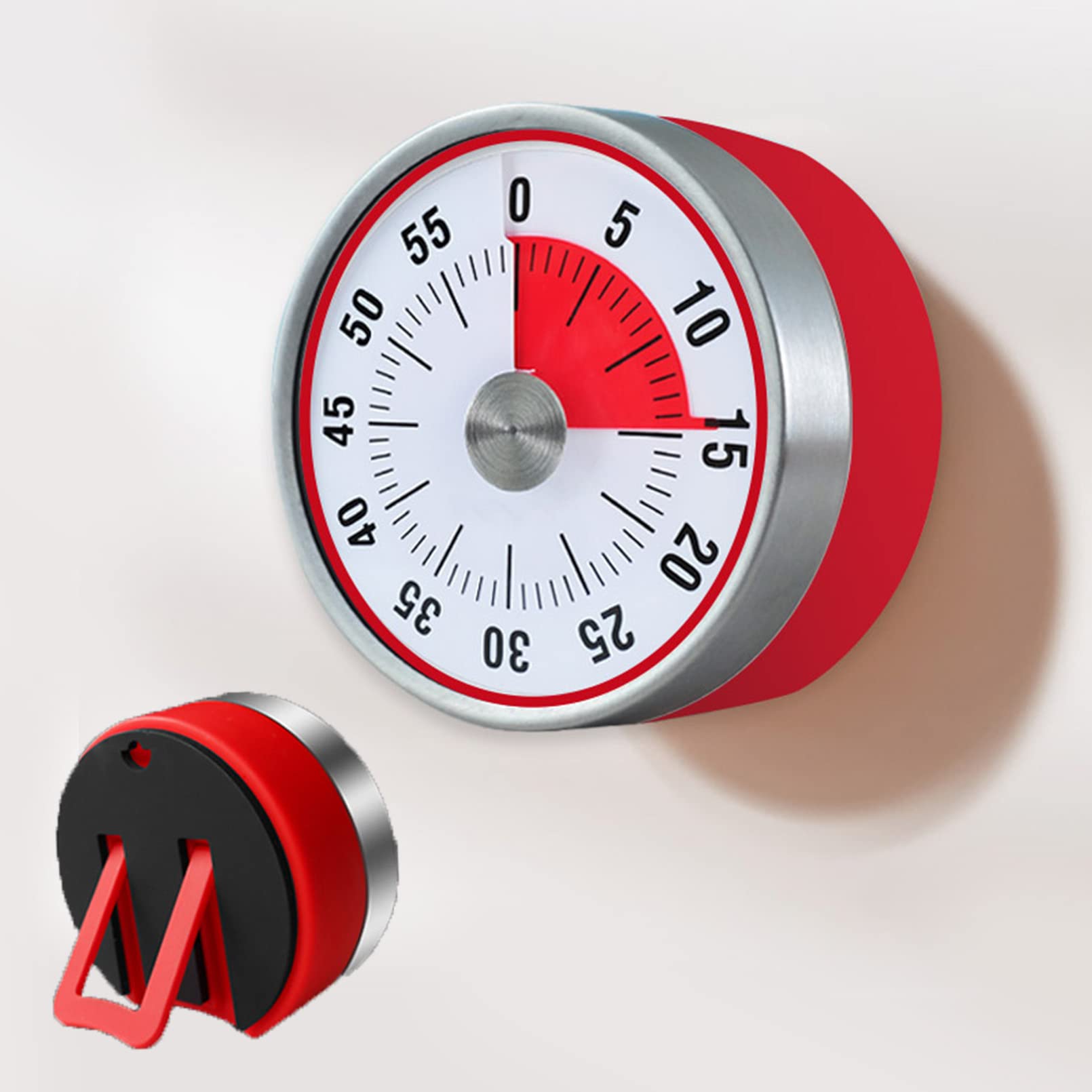 Amoilly Kids Timer, 60 Minutes MechanicalTimer for Kids Study, Teacher, School, Kitchen Timer for Cooking, Oven, Baking Bell,Timer for exercises (Red)