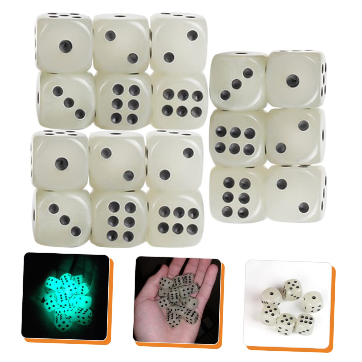 Alasum 72piezas Dados Acrílicos Brillantes para Mesa y Enseñanza Matemática Dados De Caras y Actividades Educativas