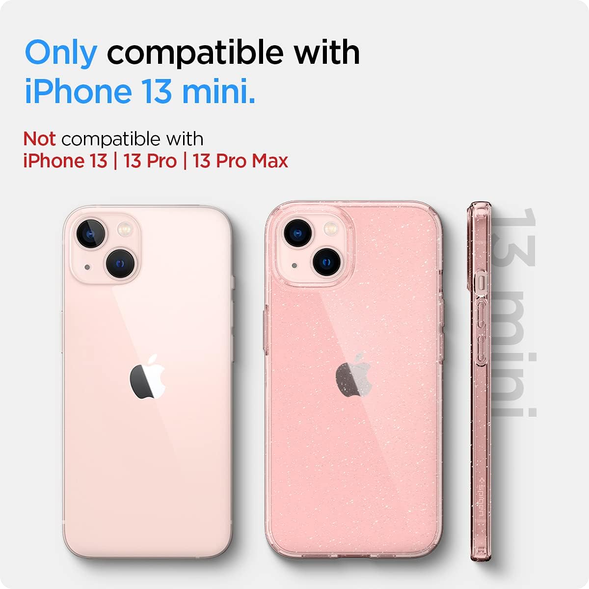 Spigen Liquid Crystal Glitter Designed for iPhone 13 Mini Case (2021) - Rose Quartz