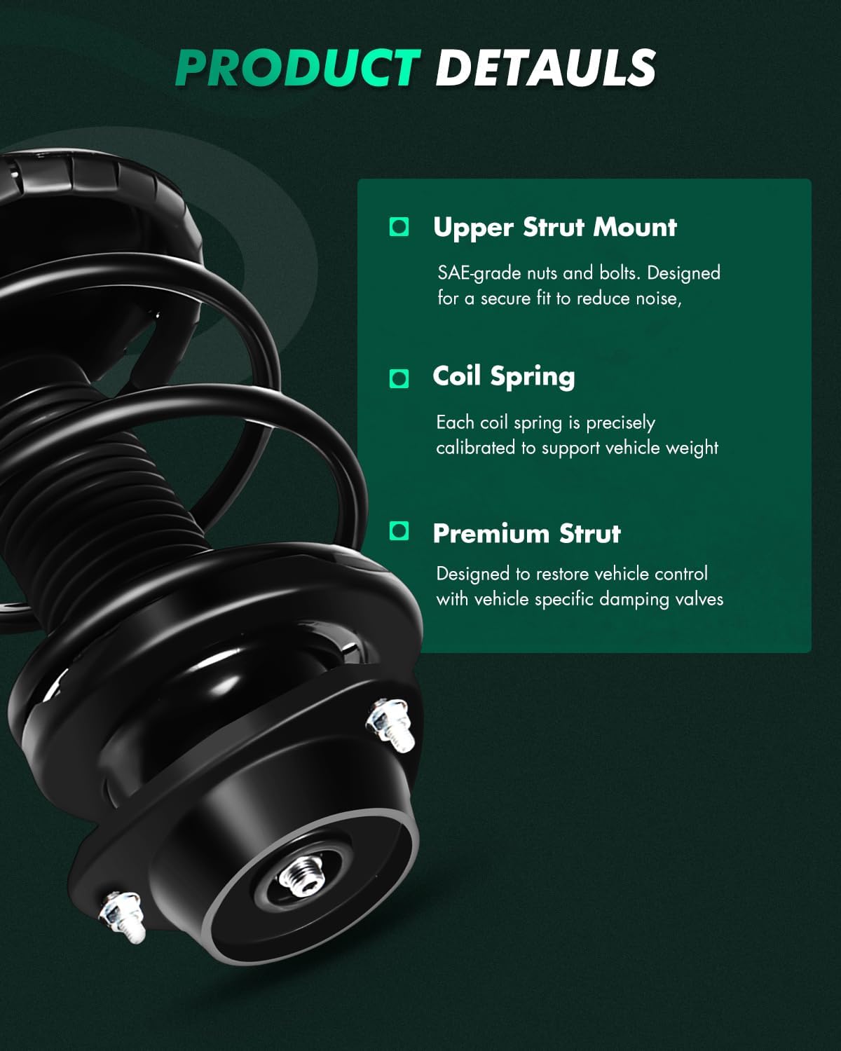 SCITOO Front and Rear Pair Strut & Spring Complete Assembly Compatible with 1998 1999 2000 2001 2002 for Subaru Forester Complete Struts 171412FL 171413FR 171410 RR 171411 RL