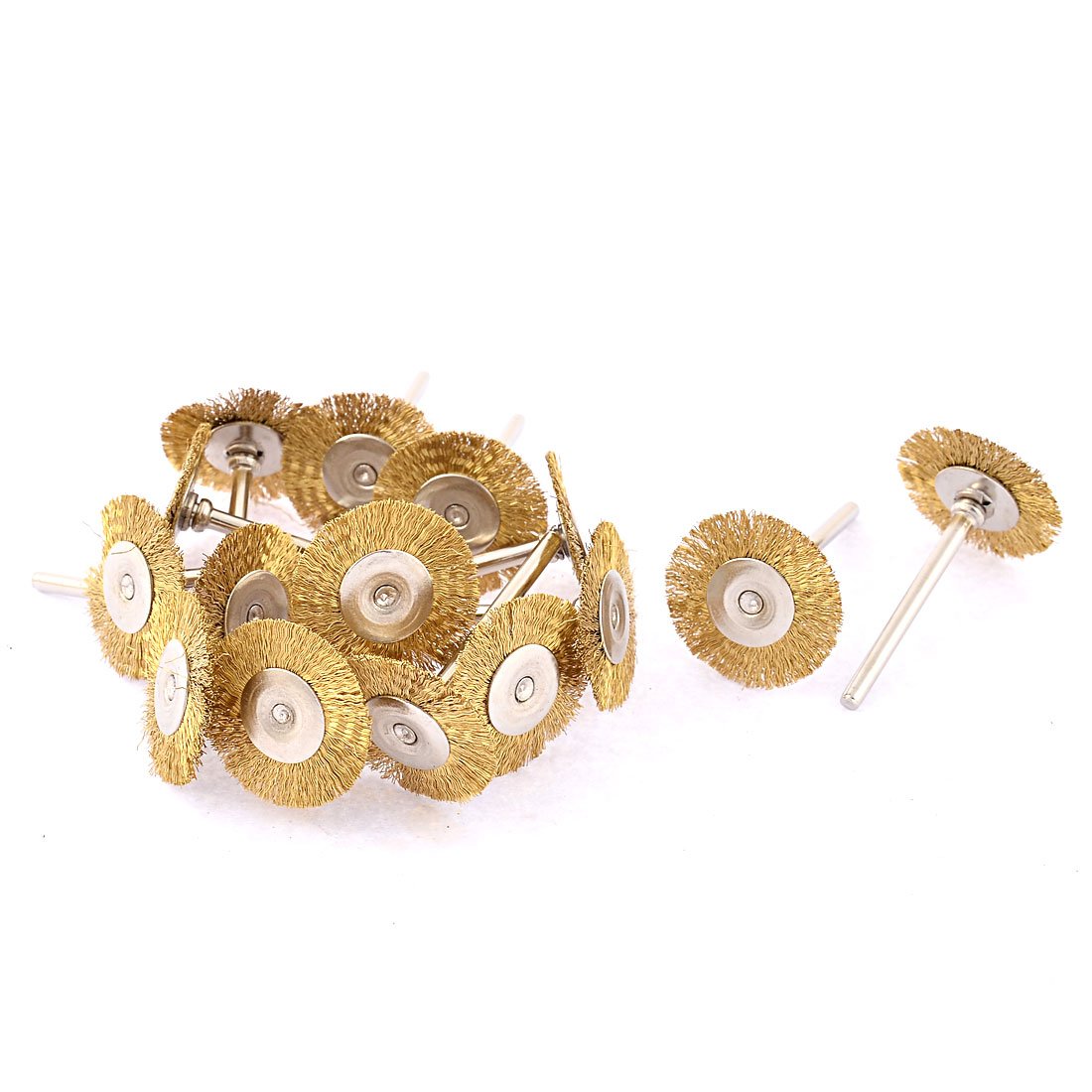 Aexit 15 Pcs Power Polishing Parts & Accessories 3mm Shank 25mm Dia Copper Wire Electric Drill Polish Buffing Wheels Buffing Wheel