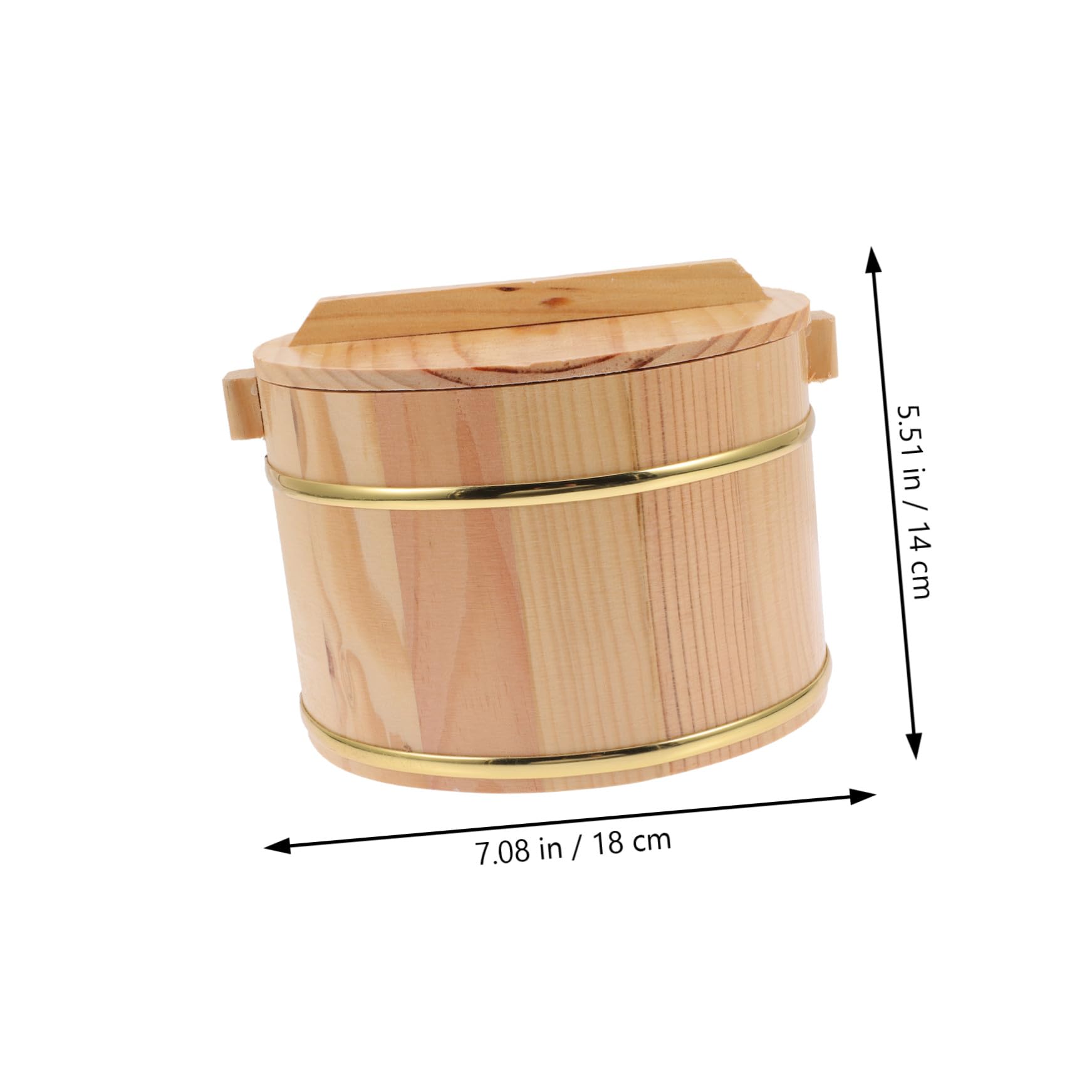 Vasca Tradizionale Giapponese per Riso in Legno 18Cm Coperchio e Manico Casuale Secchiello per Riso al Vapore Adatto a Ristoranti e Preparazioni Casalinghe Stili multipli