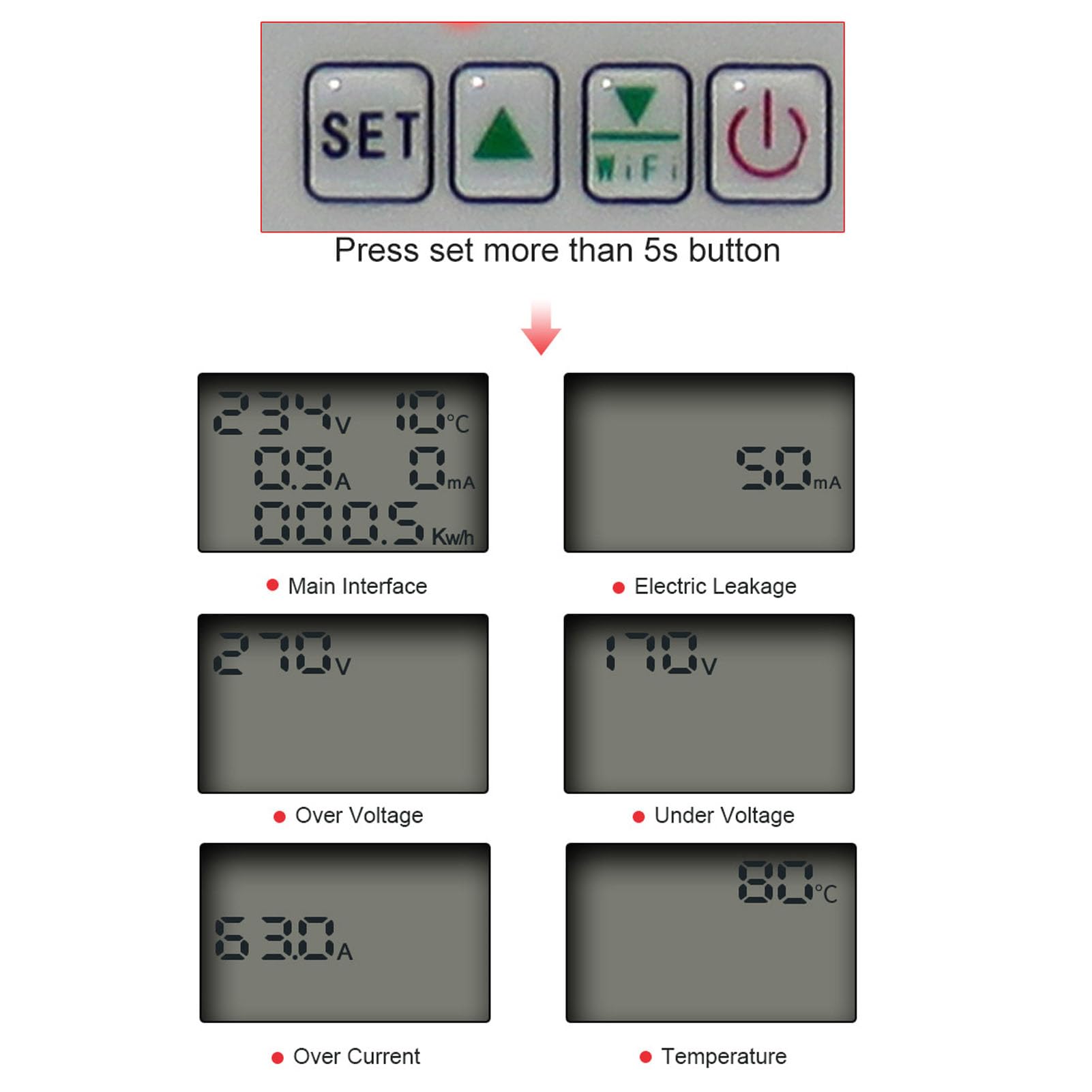 Eujgoov Impostazione del Timer di Controllo Dell'app WiFi Smart Circuit Breaker per L'interruttore D'aria Sotto Protezione di Perdita di Tensione 63A