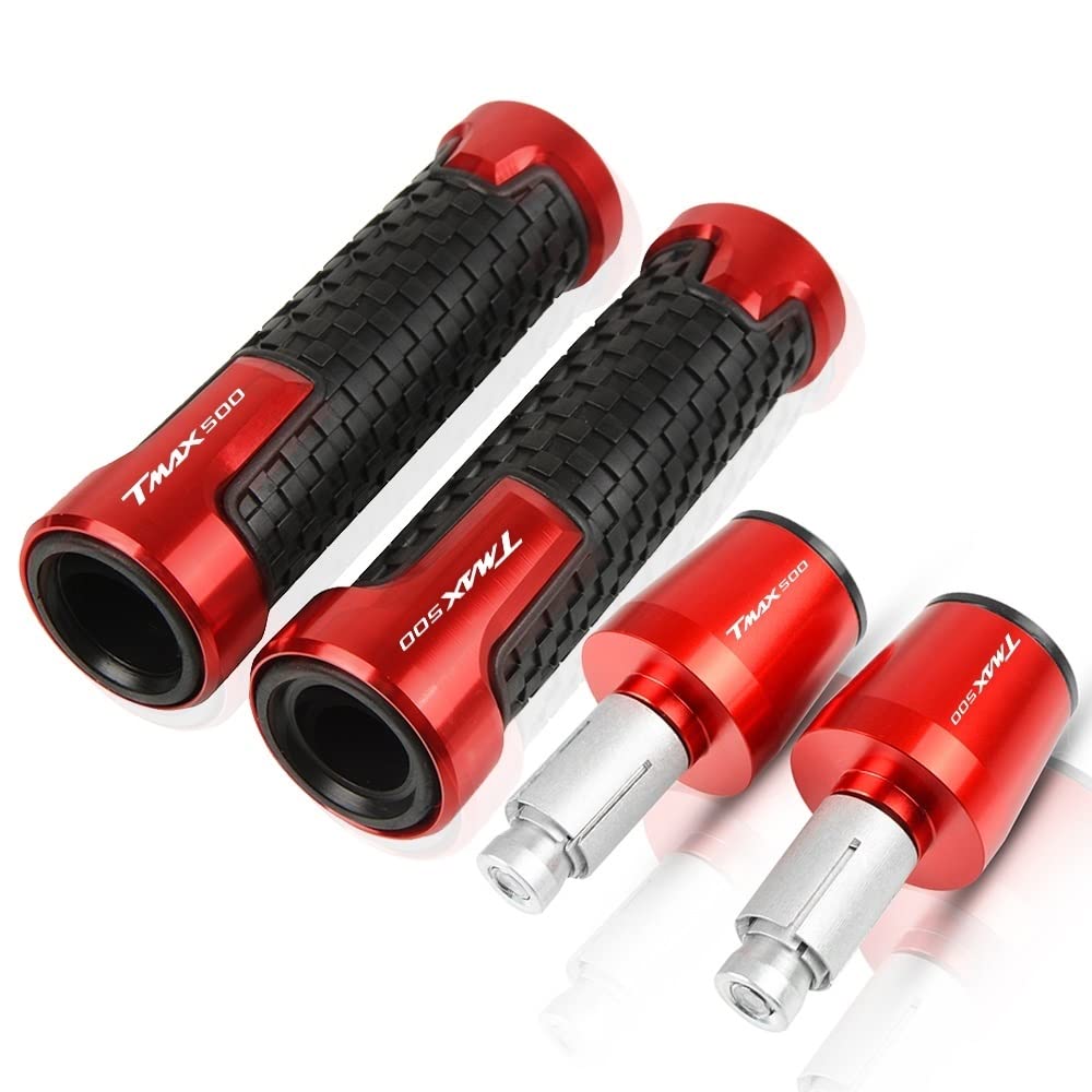 per Yamaha TMAX500 T-Max TMAX 500 2008-2016 Manopole per Manubrio Moto Manubrio Antiscivolo Tappo estremità Spina Accessori in Alluminio CNC (Colore : Rosso)