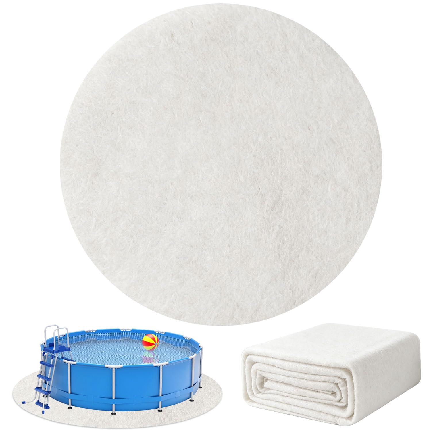 KEAGAN Tapis de protection rond pour jacuzzi de piscine - Tapis de protection de sol rond de 400 cm - Empêche les trous