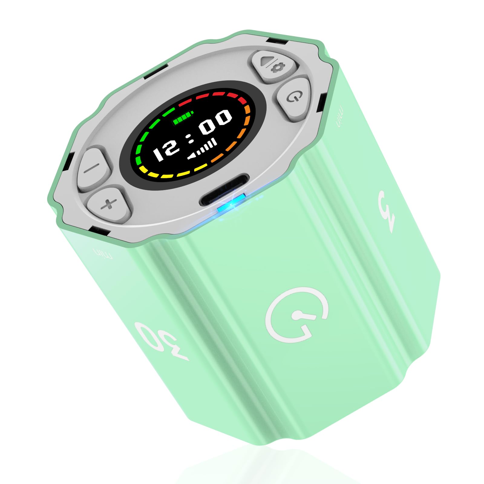 ulewayDigital Pomodoro Timer Preset 3/5/10/15/30min & Custom Countdown Digital Kitchen Timers Rotating Productivity Timer with Clock Pomodoro Timer for ADHD Cooking Working Studying Exercising