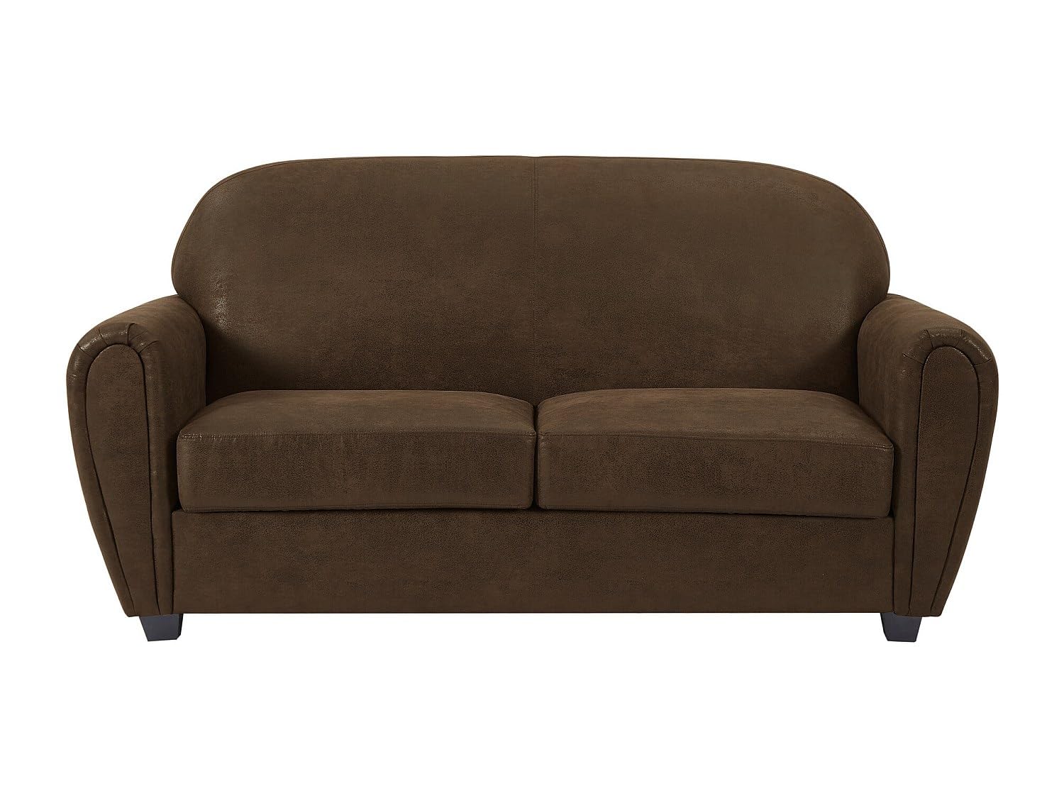 Vente-unique - Canapé 3 Places en Microfibre Aspect Cuir Vieilli Club Victory III
