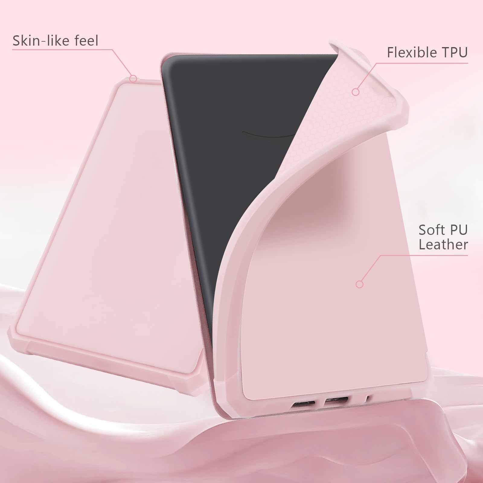 Custodia Kindle Paperwhite 2024 12° generazione 7 pollici Copertina con Funzione di Riposo Automatico Leggera Impermeabile