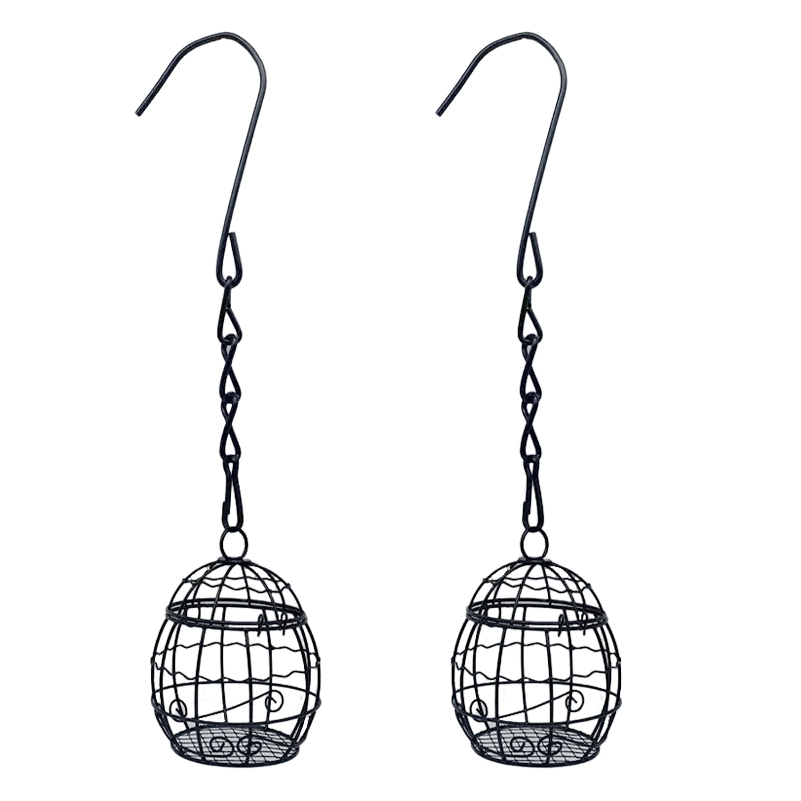 GIGIIS Comedero para Pájaros Bolas 2 Piezas Comedero Pájaros Bolas de Grasa Exterior Alimentador Rellenable para Pájaro de Metal Bird Feeder Comedero pajaros Exterior Soportes para albóndigas