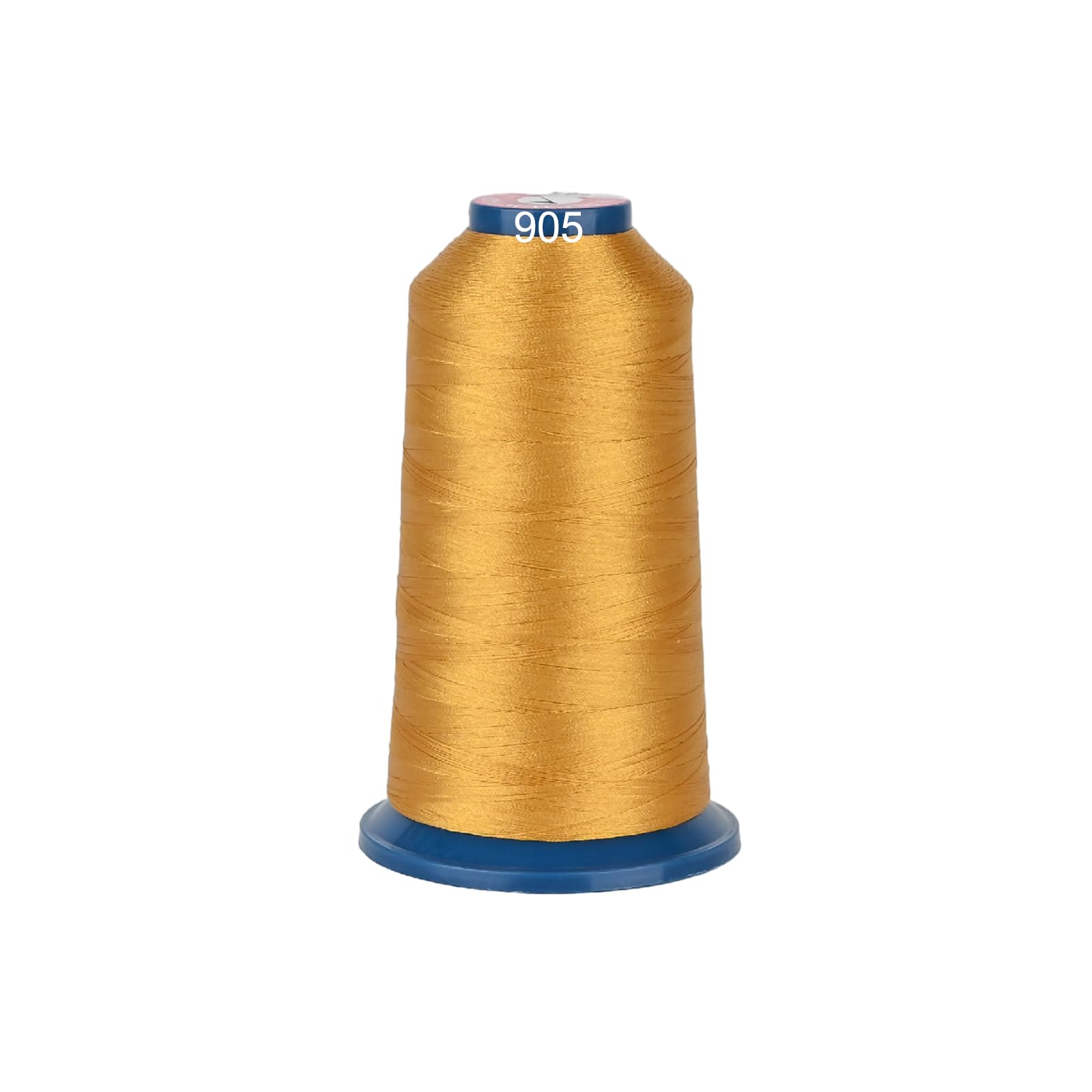 Hilo de bordado de poliéster de 4000 m (4374Y), 40 W, para máquinas comerciales de múltiples agujas y una sola aguja, color amarillo 0905