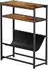 Slim Side Table with Storage Shelf, 3-Tier Narrow End Table for Small Spaces, Living Room,Bedroom, Office, Bedside Table Small Nightstand with Extra-Large Desktop, 43.3 x 18.3 x 55.8 cm, Rustic Brown