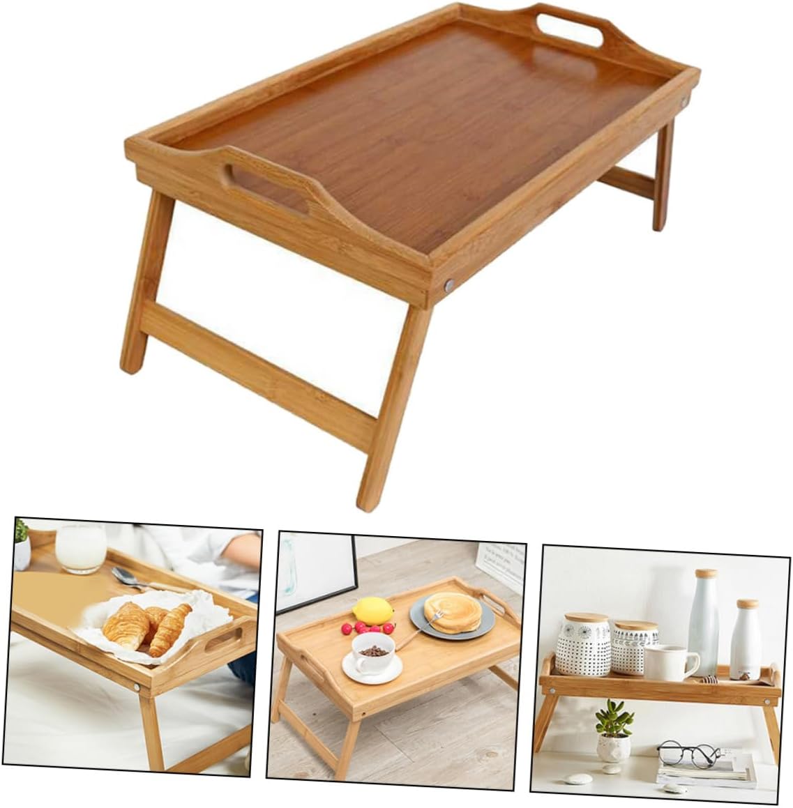 Convenient Laptop Bed Table Foldable Tray Table Feet Study Desk for Home Bedroom Ergonomic Design Smooth Surface