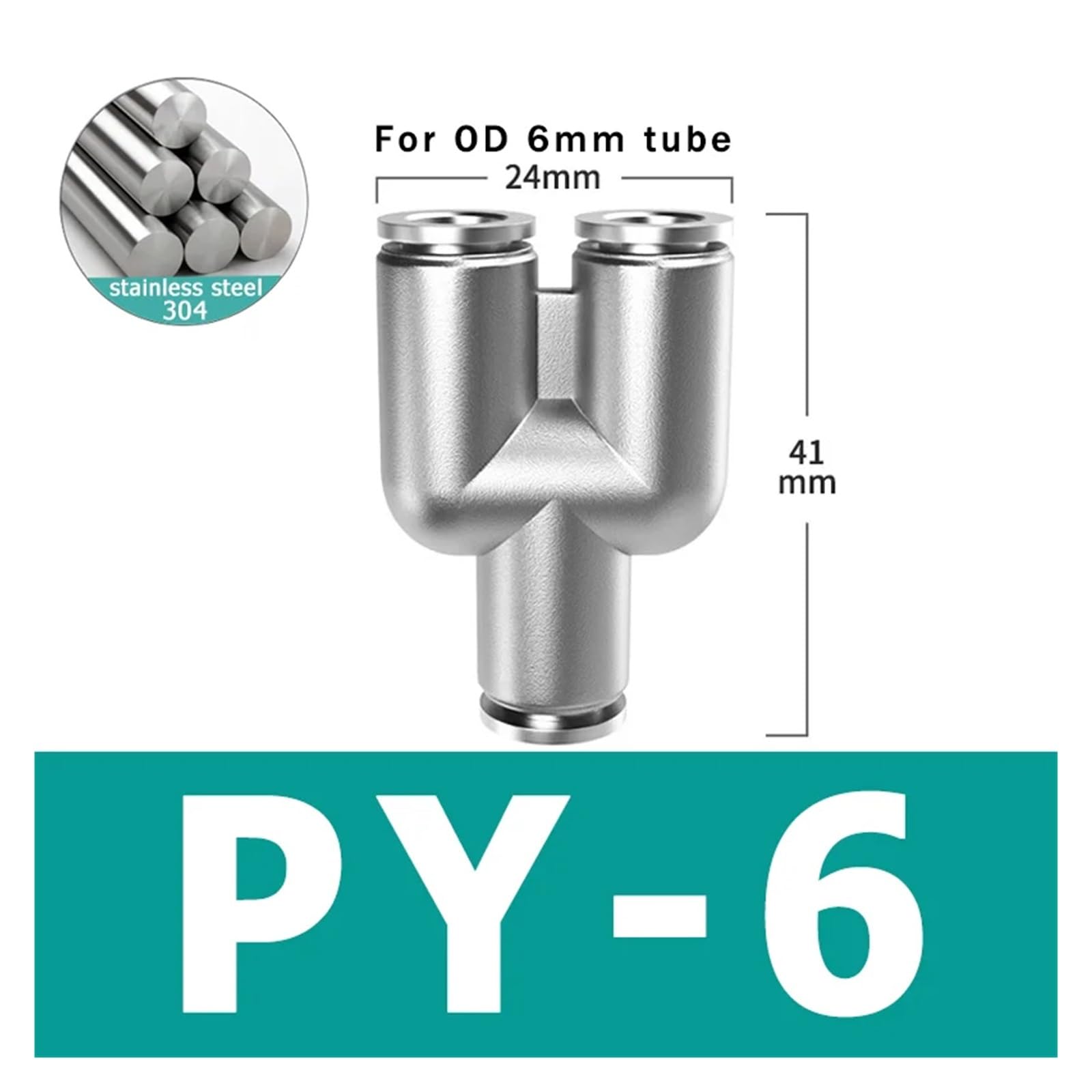 10 pezzi PU PV PE PY 304 acciaio inossidabile metallo pneumatico attacco rapido 4 6 8 10 12 mm raccordo tubo aria connettore(PY-6)
