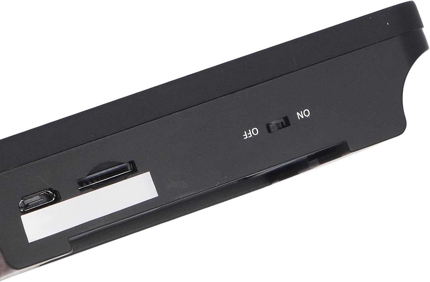 Side view of the Fyearfly Smart Digital Door Viewer display, showing the USB charging port and power switch.