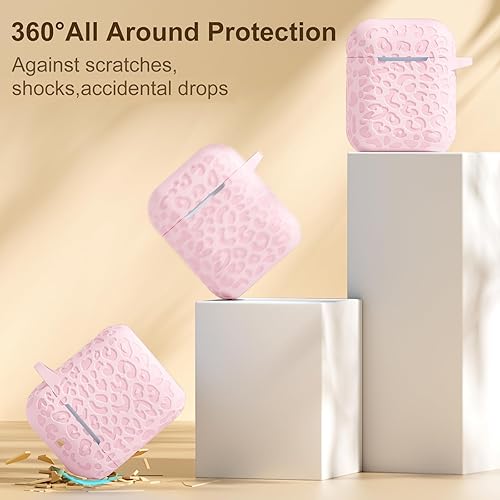 Miniatura 3 de Funda para Airpods de 2 y 1 cubierta, funda de silicona suave de leopardo compatible con Apple AirPods de 21 generación con llavero, funda para