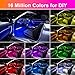 FICOLPO Interior Car Led Strip Lights, 9 in 1 RGB App Control Inside Car Ambient Lighting Kit Included 5 Fiber Optic LED Lights & 4 Car Floor Lights for DIY Color, Style Mode, Music Mode, Mic & Timing