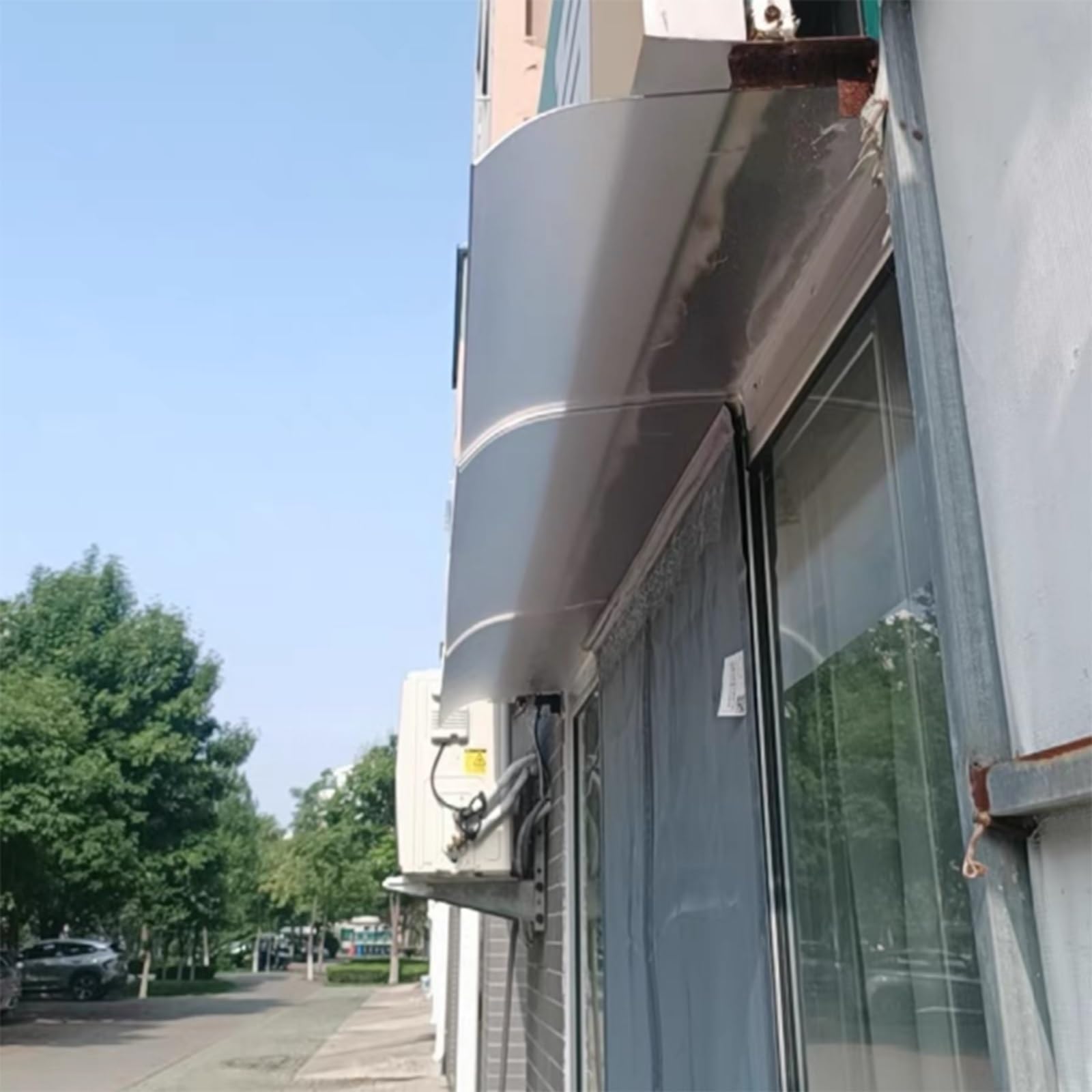 Przezroczysty daszek, wodoszczelny, do użytku na zewnątrz, 50 x 280 cm, poliwęglan, matowany, do drzwi wejściowych