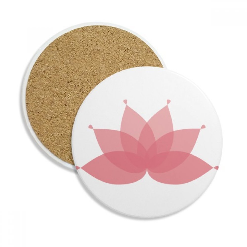 Dessous de verre céramique absorbant fleur de lotus rose support tasse boisson