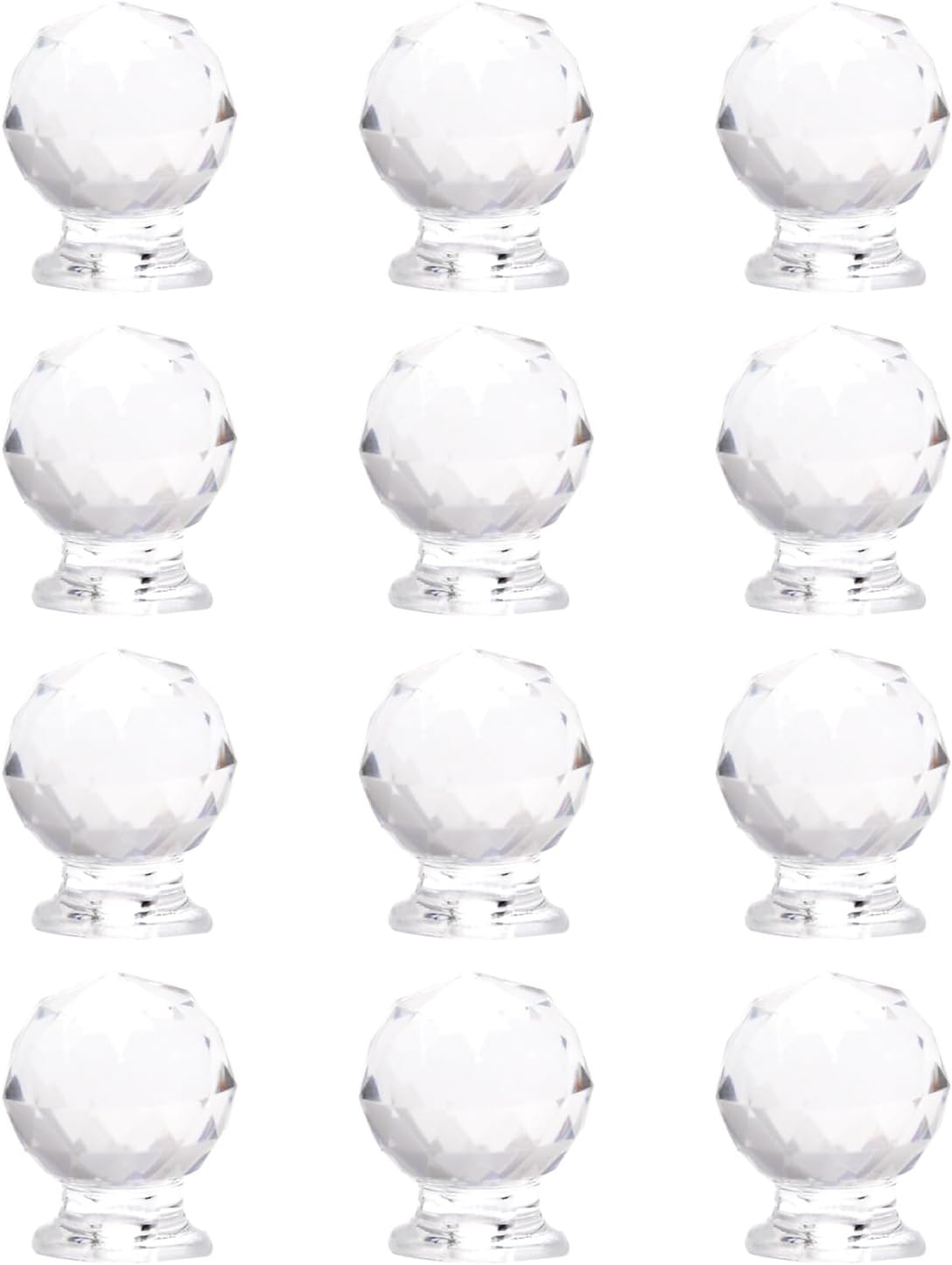 Yinpecly 6PCS Self Adhesive Cabinet Pull Handle, Mini Acrylic Pull Knobs, Tiny Pull Handle 19mm Diameter, Self Stick No Drilling Clear Acrylic for Jewelry Box, Gift Case and Makeup Box