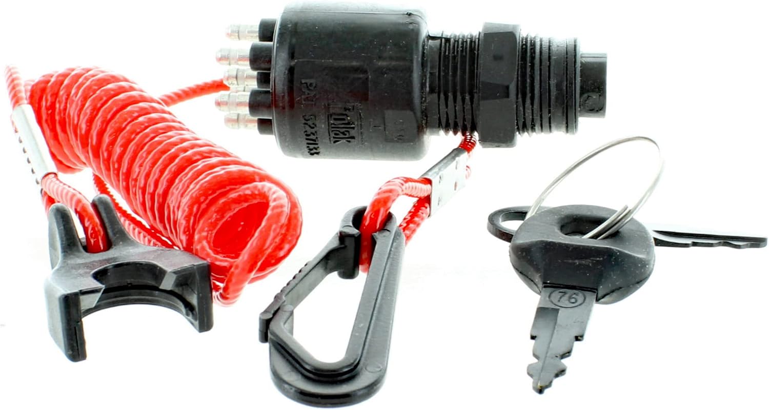 Evinrude/Johnson/BRP New OEM Ignition Key Switch & Safety Lanyard 5005801