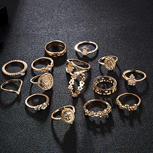 Csiyanjry99 Knuckle Stacking Rings For Women,Boho Vintage Stackable Midi Finger Rings Set thumb #6